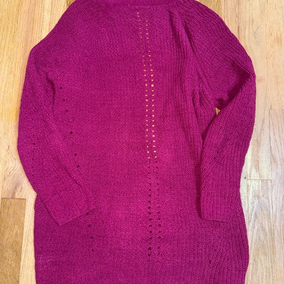 Women's Knit Sweater - Fuchsia - Picture 4 of 4
